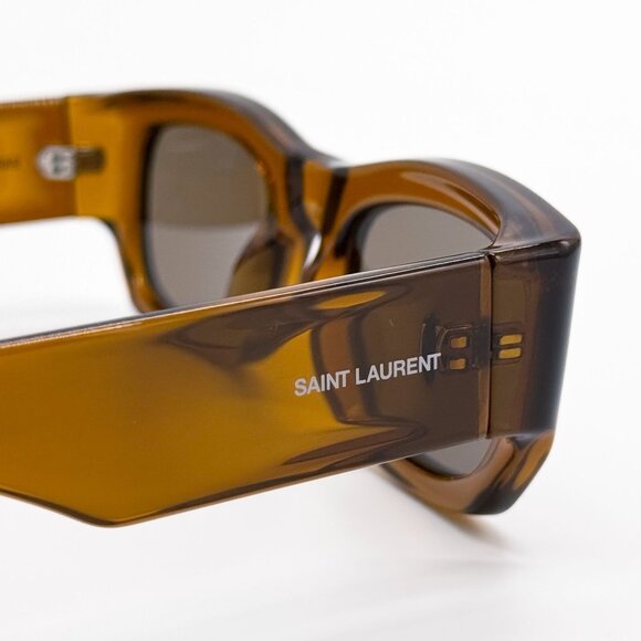 NEW SAINT LAURENT SUNGLASSES SL713 003 BROWN UNISEX - Picture 7 of 10